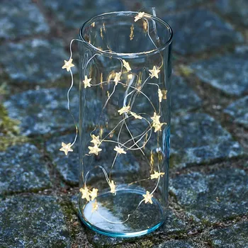 Lampička Sirius Světelný řetěz LED Trille, 20 světel, stříbrný kabel - Celková délka 220 cm, délka přívodního kabelu 30 cm čirá, stříbrná 20 LED diod