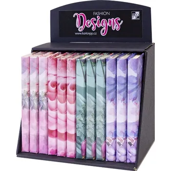 Zápisník Karton PP Zápisník A6 - displej po 12ks BLOOM, assort