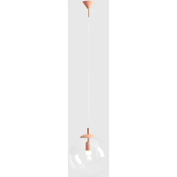 ALDEX Závěsné světlo Nohr se skleněným stínidlem, korálové/čiré korálová, čirá 1 x 15 W LED - Doprava zdarma