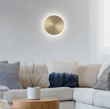 Lampička Paul Neuhaus LED nástěnné svítidlo na baterie Puntua Ø 18 cm mosaz matná - Nástěnný držák - Ø 10 cm, výstupek 4,3 cm matná mosaz 1 x 1 W LED - Doprava zdarma