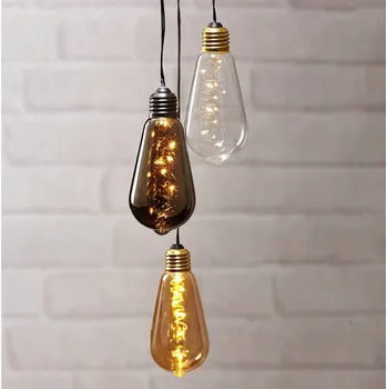 Lampička STAR TRADING Vintage LED světlo Glow s časovačem, kouřová - délka kabelu s prostorem na baterie 150 cm 1 x 0,2 W LED
