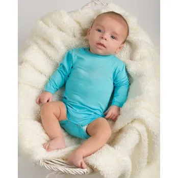 Dětské body s dlouhým rukávem, tyrkysové 56