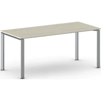 Psací stůl B2B Partner Jednací kancelářský stůl PRIMO INFINITY, 180x90 cm, šedostříbrná podnož, dub přírodní