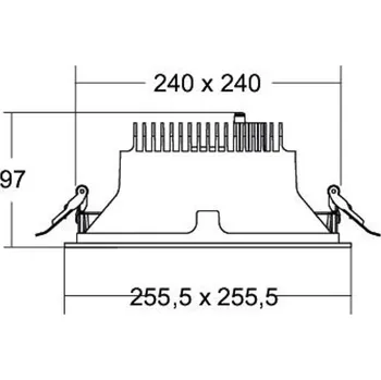 Lampička BRUMBERG Apollo Mega, hladký, hranatý, 3 000 K, černý - Instalační rozměry - délka 24 cm, šířka 24 cm černá LED 24,5 W celkem - Doprava zdarma