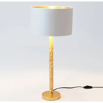 Lampička Holländer Stolní lampa Cancelliere Rotonda bílá/zlatá 57 cm - Podstavec - výška 2 cm, Ø 12 cm; rámová tyč - výška 38 cm, Ø 3 cm bílá, zlatá 1 x 60 W - Doprava zdarma