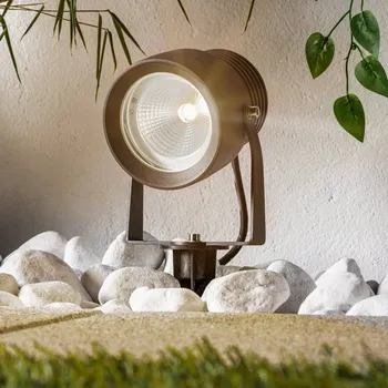 Venkovní osvětlení Lucande Venkovní reflektor Irina LED, sada 3 kusů, zemnící hrot, zástrčka, šedá barva - Délka zemních hrotů 25 cm; délka zástrčkových vodičů 200 cm tmavě šedá, čirá 1 x 20 W LED - Doprava zdarma