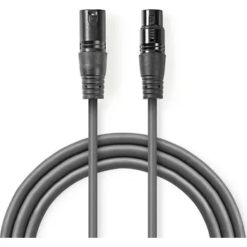 Audio kabel Nedis symetrický XLR kabel XLR 3pin zástrčka - XLR 3pin zásuvka, 1 m (COTH15010GY10)