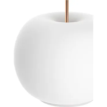 Lampička kdln LED stolní lampa Kushi, bílá/měď, Ø 17 cm, sklo opal 1 x 1,3 W LED - Doprava zdarma