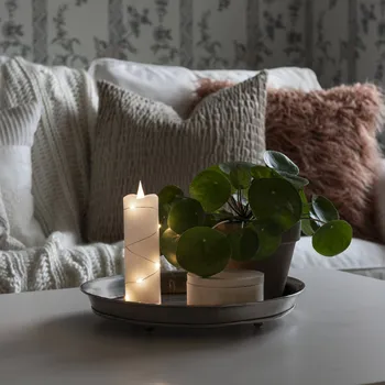 Lampička Konstsmide Christmas LED vosková svíčka bílá Barva světla teplá bílá 15,2 cm bílá, stříbrná 9 LED diod - celkem 0,1 W - Doprava zdarma