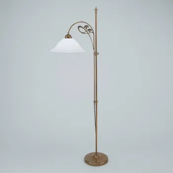 Lampička Berliner Messinglampen Stojací lampa Ilka, berlínská mosaz mosaz, bílá 1 x 60 W - Doprava zdarma