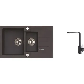 Granitový dřez Set Alveus Rock 70 Black 91 + Afra Black 91