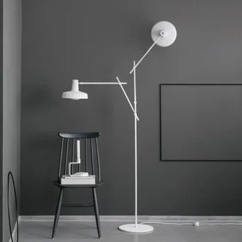 Lampička GRUPA Arigato stojací lampa, dva zdroje, bílá - Ø nohy 30 cm; délka spodního ramene 109 cm; délka středního ramene 30 cm; délka horního ramene 34 cm; délka kabelu se zástrčkou 160 cm 2 x 70 W - Doprava zdarma