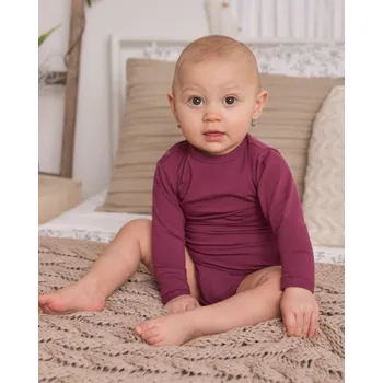 Dětské body s dlouhým rukávem, cyklámen 92