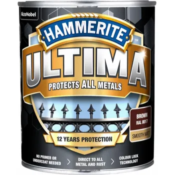 Barva na vlasy Barva na kov Hammerite Ultima Matt, 0,7 l, hnědá