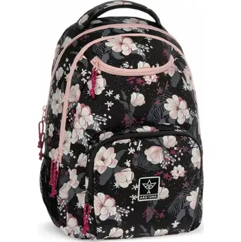 Školní batoh Studentský batoh Ars Una Flowery Black AU6
