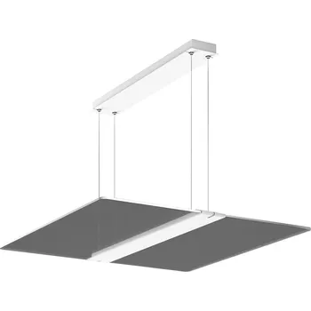 Lampička BEGA RZB Twindot S Square LED závěsné DALI 64cm 840 matná bílá (RAL 9016), čirá, prizmatická LED 41 W celkem - Doprava zdarma