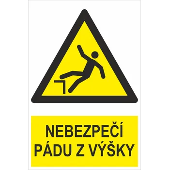 Značení Nebezpečí pádu z výšky ISO 7010 samolepící vinylová fólie 200x150 mm