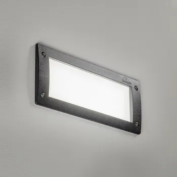 Venkovní osvětlení Fumagalli LED nástěnné světlo Leti 300 Square černé, CCT - montážní délka/šířka 9,8 cm černý; opálový 2 x 3 W LED - Doprava zdarma