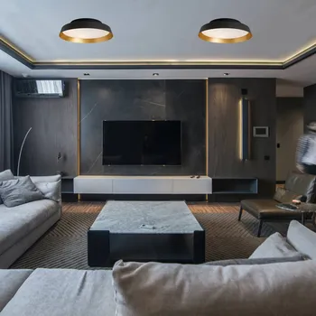 Lampička Carpyen LED stropní světlo Boop! Ø37cm černá/zlatá černá, zlatá, opálová LED 20 W celkem - Doprava zdarma