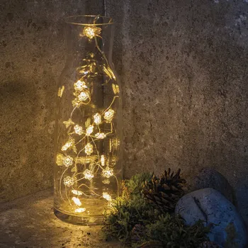 Lampička Sirius Sněhová vločka světelný řetěz LED Nynne 20 zdrojů - přívodní kabel 30 cm čirá, stříbrná 20 LED