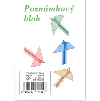 Blok Těšínské papírny, s.r.o. Poznámkový blok A7, lepený, čtvereček, 80 listů