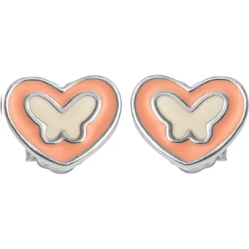 Náušnice Argento 67277 Stříbrné náušnice - motýl, glazura