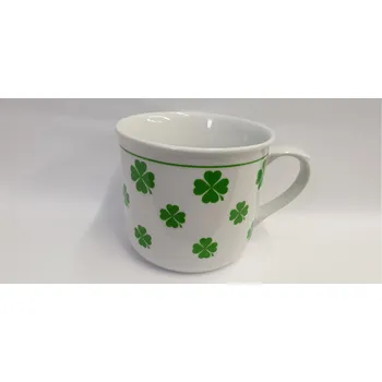 ČESKÝ PORCELÁN Hrnek VAŘÁK 0,6 l, zelený čtyřlístek