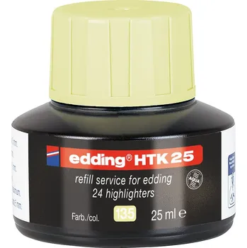 Náplň do psacích potřeb EDDING Náplň do ekologických zvýrazňovačů "HTK 25", pastelově žlutá, EDDING, 25ml