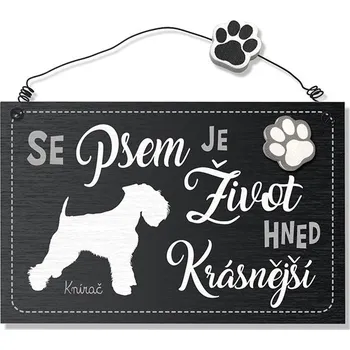 Domovní cedule Nekupto Dekorace cedule se psem - Knírač