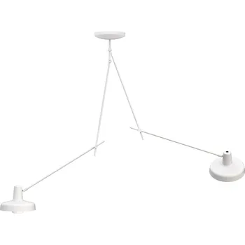 GRUPA Arigato stropní svítidlo 2 světla 110 cm bílé - Stříška - Ø 20 cm, výška 4 cm; délka horního ramene 7 cm; délka středního ramene 55 cm; délka spodního ramene 55 cm bílá 2 x 70 W - Doprava zdarma