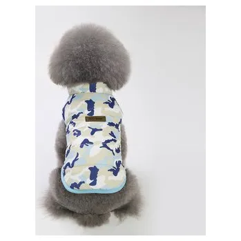 Kabát pro psa - Modrý maskáč 2XL