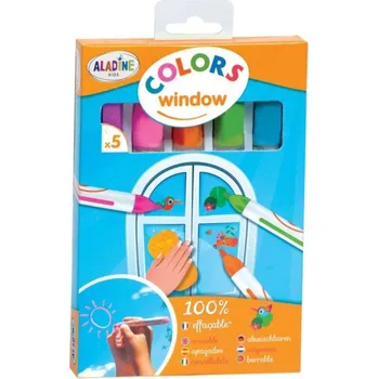 Aladine Colors Křídové fixy na okna a zrcadla 5 ks