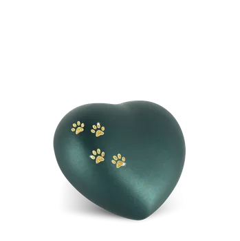Smuteční dekorace Zvířecí urna Herz Paws - Smaragdová 0,5l