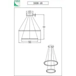 Fabas Luce Závěsné svítidlo Giotto LED, Ø 80 cm, 2 světla, černé - Stříška - Ø 25 cm, výška 4 cm, Ø menšího kroužku 60 cm černá 1 x 37 W LED + 1 x 28 W LED - Doprava zdarma