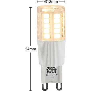 Lampička Arcchio LED žárovka s kolíkovou paticí, G9, 4,5 W, čirá, 2 700 K