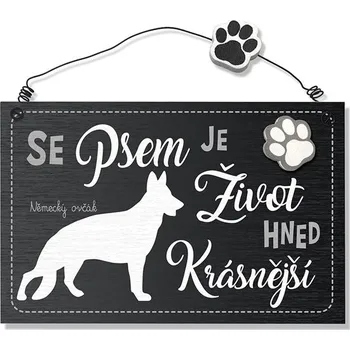 Domovní cedule Nekupto Dekorace cedule se psem - Německý ovčák