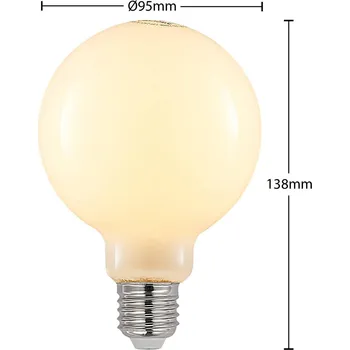 Lampička Arcchio LED žárovka E27 4W 2700K G95 Globe, stmívatelné, opálová