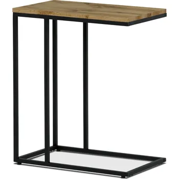 Konferenční stolek Odkládací stůl, MDF deska, dekor divoký dub, černý kov