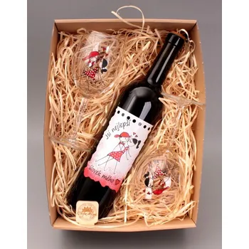 Víno Dárkový balíček - víno + 2 skleničky, Nejlepší úlovek víno: Frizzante Muškát moravský - polosuché