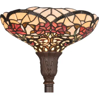 Lampička Clayre&Eef Svěží stojací lampa Kayla v Tiffany stylu krémová, růžová, červená, modrá, hnědá 1 x 100 W - Doprava zdarma