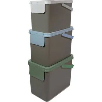 Odpadkový koš koš odpad 25l SNIPS (3ks) šedý+víko mix