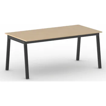 Psací stůl Jednací kancelářský stůl PRIMO BASIC, 180x90 cm, černá podnož, buk