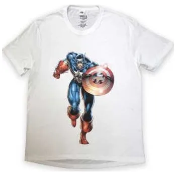 Pánské tričko Merch Marvel Comics: Marvel Comics Unisex T-shirt: Captain America Running (large) L