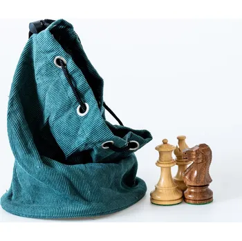 Šachy Zelený sáček na šachové figurky se stahovací šňůrkou