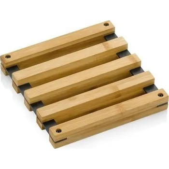 Podložka pod hrnec Kela Podložka Kiril, bambus, černá, 20 x 20 cm, přírodní