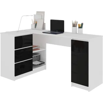 Dětská skříň Počítačový stůl B-20 lesklá černá levá