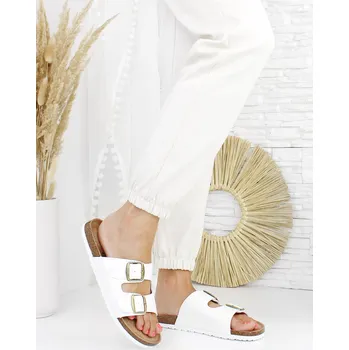 Dámské pantofle DoAndBe Bílé dámské pantofle AB998-11WH Velikost: 38