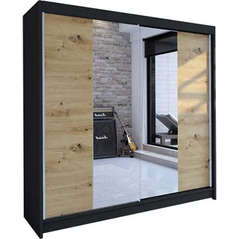 Šatní skříň Šatní skříň TALIN II šířka 180 cm - černá/dub artisan