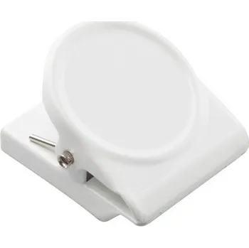 Stojan na vizitku Nalepovací / magnetický memory klip na spisy bílý kov