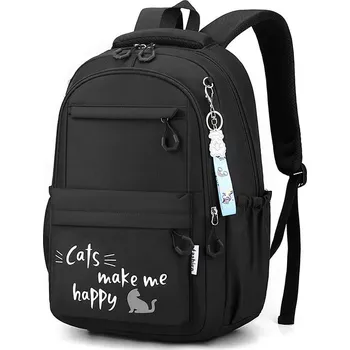 Městský batoh Školní batoh s nápisy Barva (Varianta): Černá